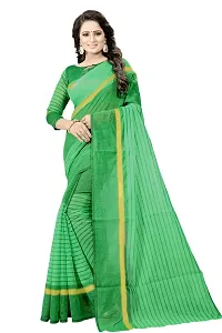 Women Stylish Cotton Silk Solid Saree with Blouse piece-thumb3