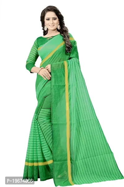 Women Stylish Cotton Silk Solid Saree with Blouse piece-thumb4