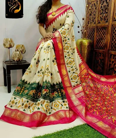 Trending Linen Saree with Blouse piece 