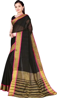 Stylish Georgette Solid Saree with Blouse piece For Women-thumb1