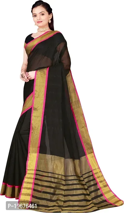 Stylish Georgette Solid Saree with Blouse piece For Women-thumb2