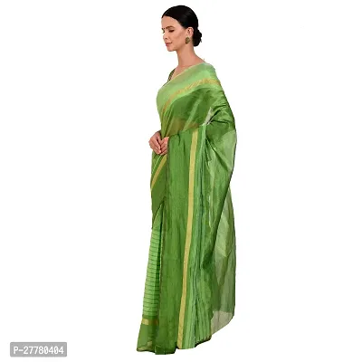 Stylish Cotton Silk Green Printed Saree With Blouse Piece For Women-thumb3