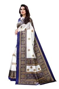 Stylish Art Silk Blue Printed Saree With Blouse Piece For Women-thumb1