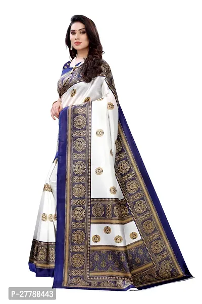 Stylish Art Silk Blue Printed Saree With Blouse Piece For Women-thumb2