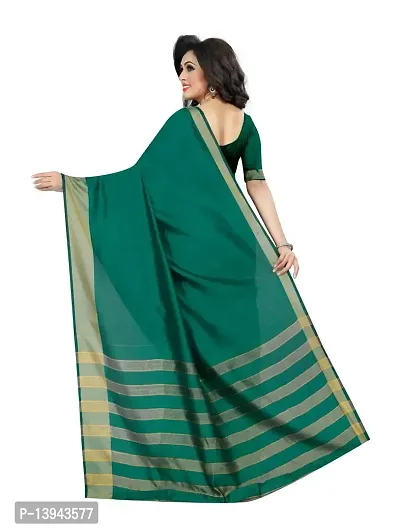 Classic Cotton Silk Solid Saree With Blouse Piece For Women-thumb4