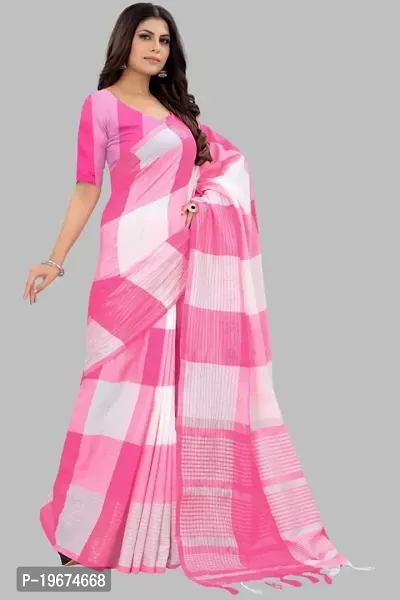 Women Stylish Silk Blend Solid Saree with Blouse piece-thumb2