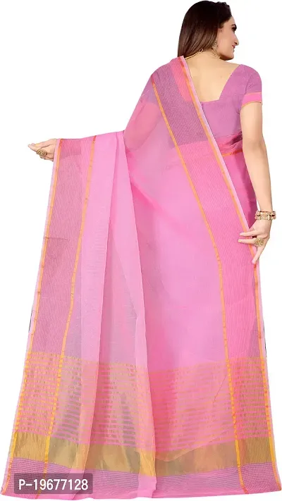 Women Stylish Art Silk Solid Saree with Blouse piece-thumb2