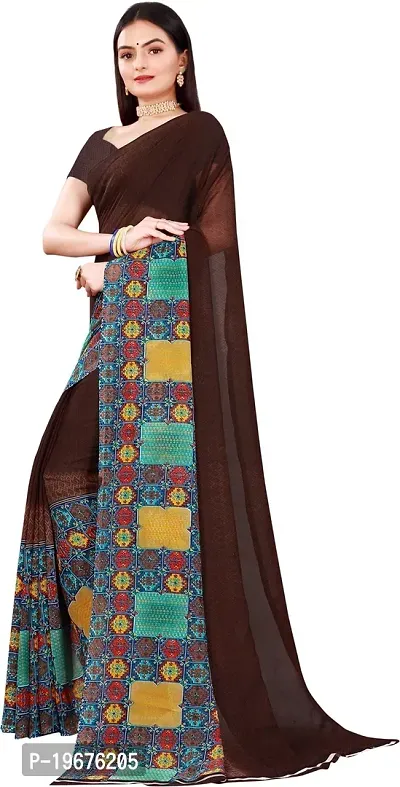 Women Stylish Georgette Printed Saree with Blouse piece