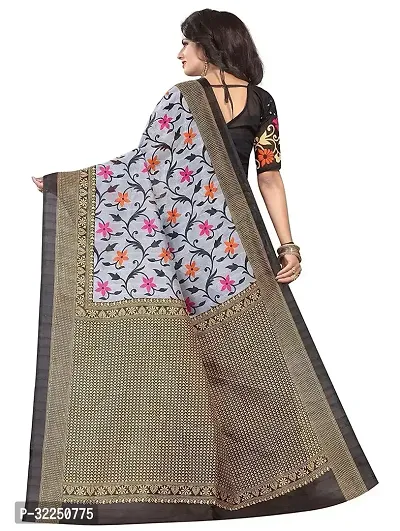 Stylish Multicoloured Cotton Silk Printed Saree with Blouse piece For Women-thumb2