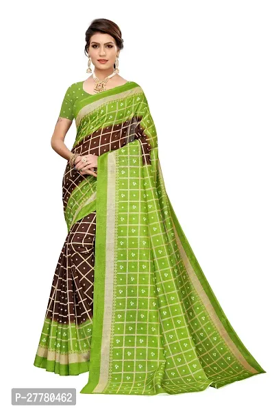 Stylish Art Silk Coffee Printed Saree With Blouse Piece For Women-thumb0