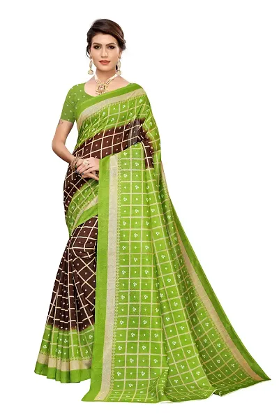 Daily Wear Art Silk Printed Sarees With Blouse Piece