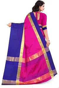 Women Stylish Cotton Silk Self Pattern Saree with Blouse piece-thumb2