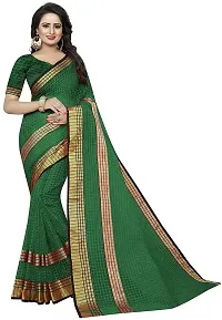 Women Stylish Cotton Silk Striped Saree with Blouse piece-thumb4