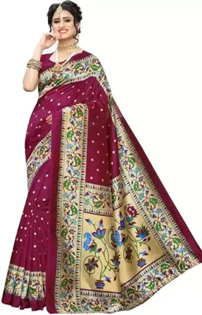 Stylish Art Silk Saree With Blouse Piece For Women