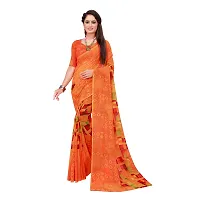 Stylish Georgette Multicoloured Printed Saree With Blouse Piece For Women Pack Of 2-thumb2