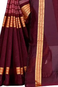 Stylish Maroon Cotton Silk Saree with Blouse piece For Women-thumb4