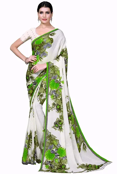 Women Stylish Georgette Saree with Blouse piece