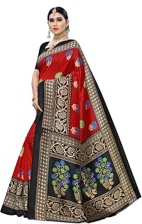 Women Stylish Art Silk Printed Saree with Blouse piece-thumb1