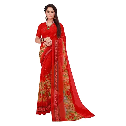 Daily Wear Georgette Printed Sarees With Blouse Piece