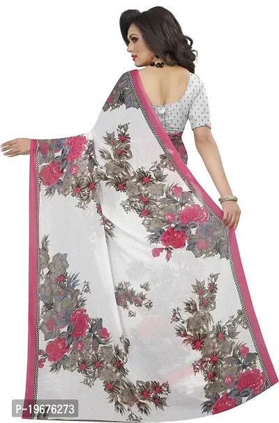 Women Stylish Art Silk Printed Saree with Blouse piece-thumb2