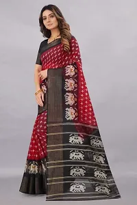 Women Stylish Art Silk Printed Saree with Blouse piece-thumb1