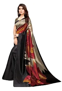 Stylish Black Cotton Silk Woven Design Saree with Blouse piece For Women-thumb1