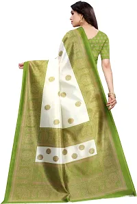 Women Stylish Art Silk Solid Saree with Blouse piece-thumb3