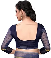 Stylish Grey Cotton Silk Saree with Blouse piece For Women-thumb4