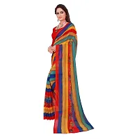 Stylish Georgette Multicoloured Printed Saree With Blouse Piece For Women-thumb4