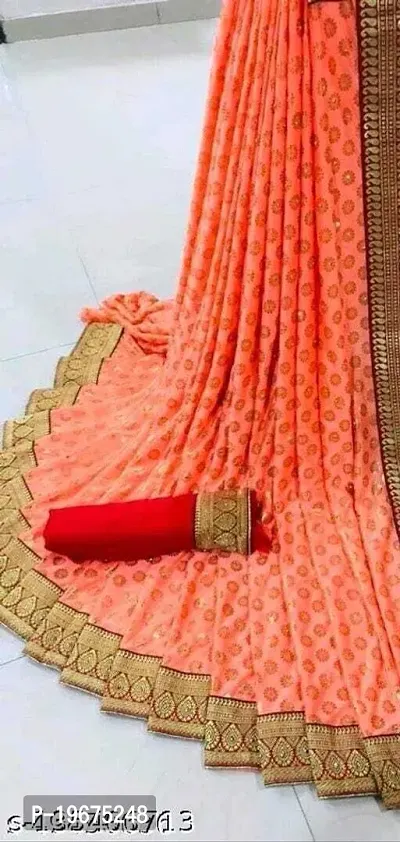 Women Stylish Art Silk Self Pattern Saree with Blouse piece-thumb0