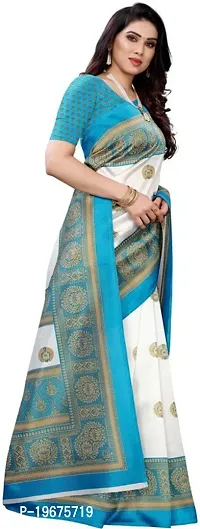 Women Stylish Art Silk Printed Saree with Blouse piece-thumb3