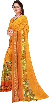 Women Stylish Georgette Printed Saree with Blouse piece-thumb4