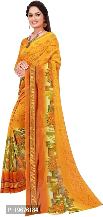 Women Stylish Georgette Printed Saree with Blouse piece-thumb5