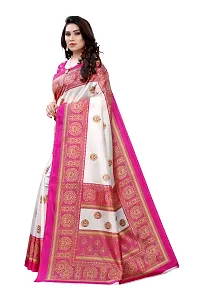 Stylish Art Silk Pink Printed Saree With Blouse Piece For Women-thumb1