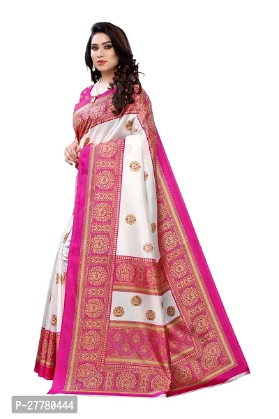 Stylish Art Silk Pink Printed Saree With Blouse Piece For Women-thumb2