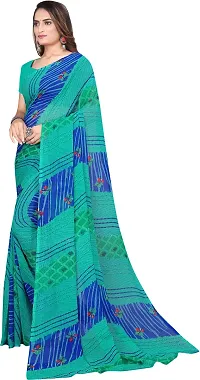 Women Stylish Georgette Printed Saree with Blouse piece-thumb1