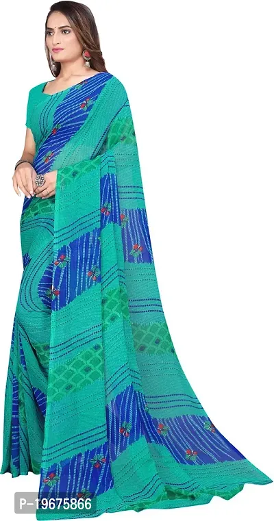 Women Stylish Georgette Printed Saree with Blouse piece-thumb2