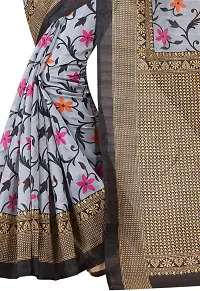 Women Stylish Art Silk Printed Saree with Blouse piece-thumb1