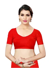 Stylish Cotton Blend Saree With Blouse Piece For Women Pack Of 2-thumb2