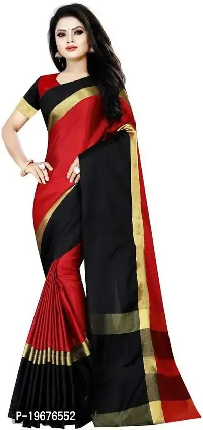 Stylish Multicoloured Art Silk Saree with Blouse piece For Women-thumb2