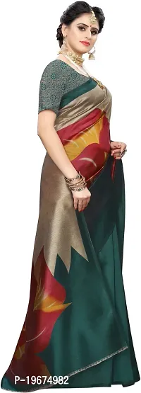 Women Stylish Art Silk Printed Saree with Blouse piece-thumb3