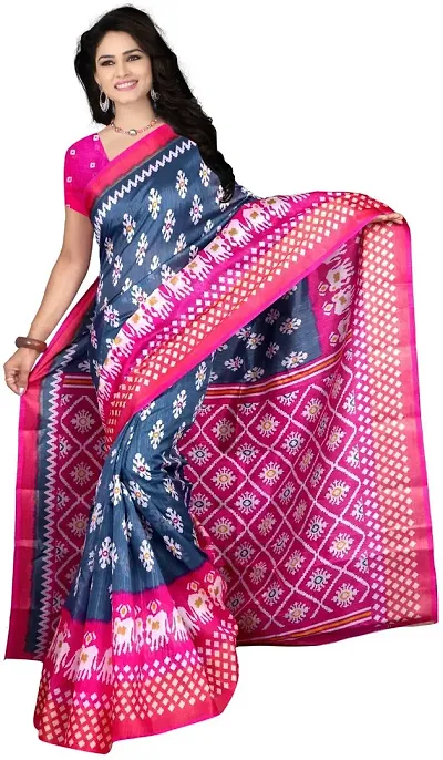 Beautiful Art Silk Saree with Blouse piece