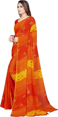 Women Stylish Georgette Printed Saree with Blouse piece-thumb1