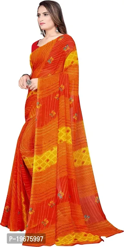 Women Stylish Georgette Printed Saree with Blouse piece-thumb2