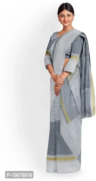 Women Stylish Cotton Silk Printed Saree with Blouse piece-thumb0