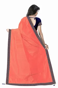 Women Stylish Art Silk Solid Saree with Blouse piece-thumb2