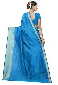 Women Stylish Cotton Silk Solid Saree with Blouse piece-thumb2