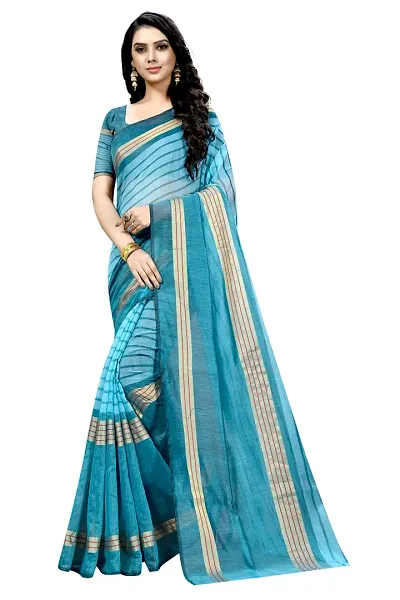 Best Selling Cotton Silk Saree with Blouse piece 