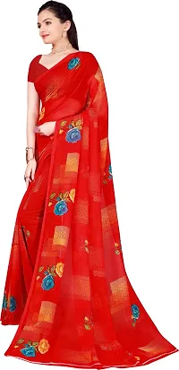 Women Stylish Georgette Printed Saree with Blouse piece-thumb2