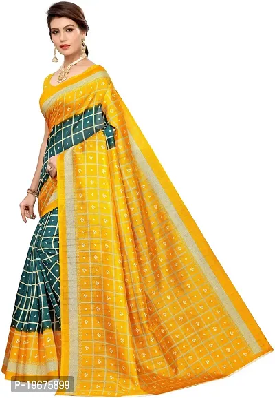 Women Stylish Silk Blend Printed Saree with Blouse piece-thumb3